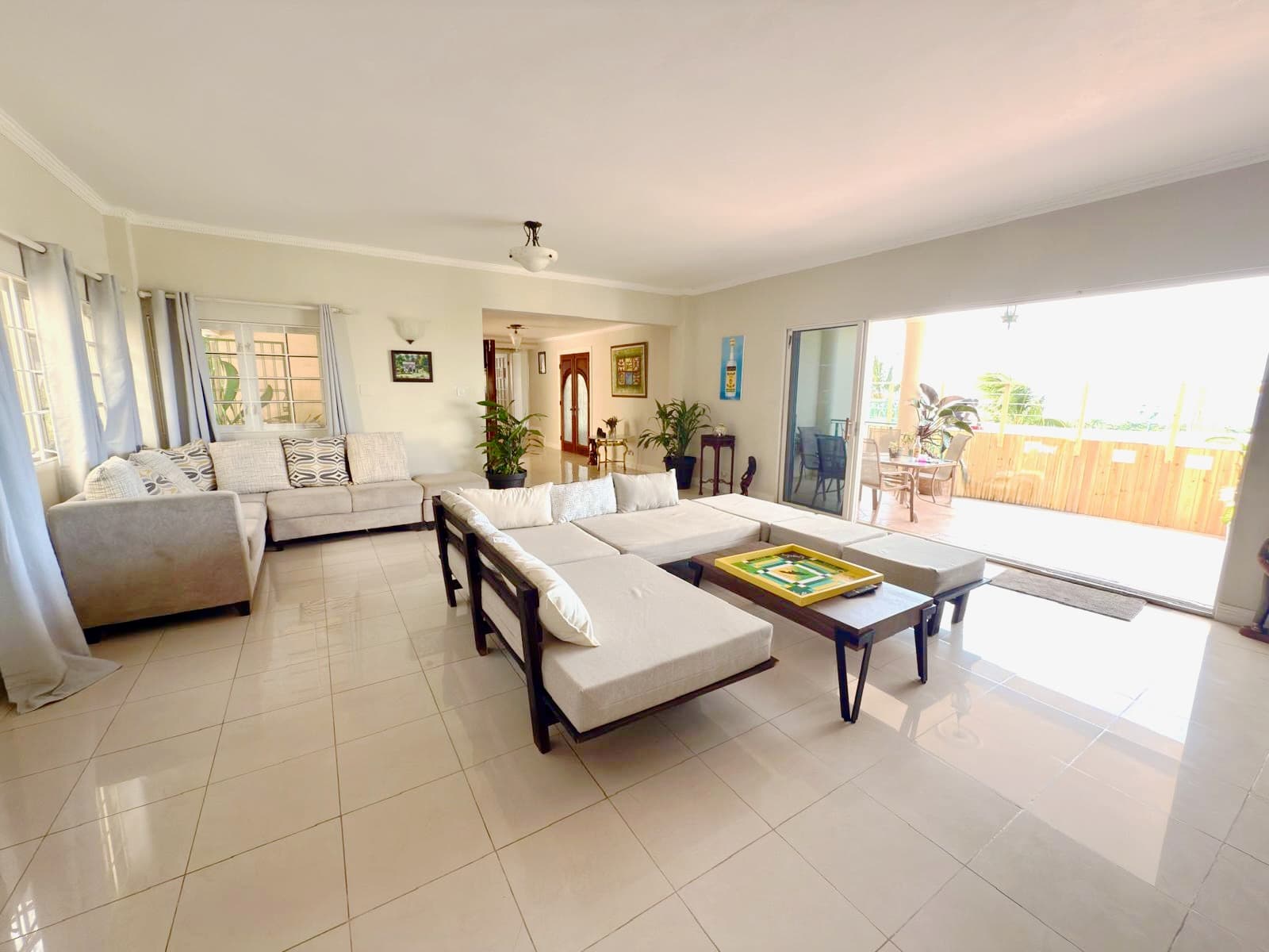 Sweet Dreams Villa living room with open patio doors